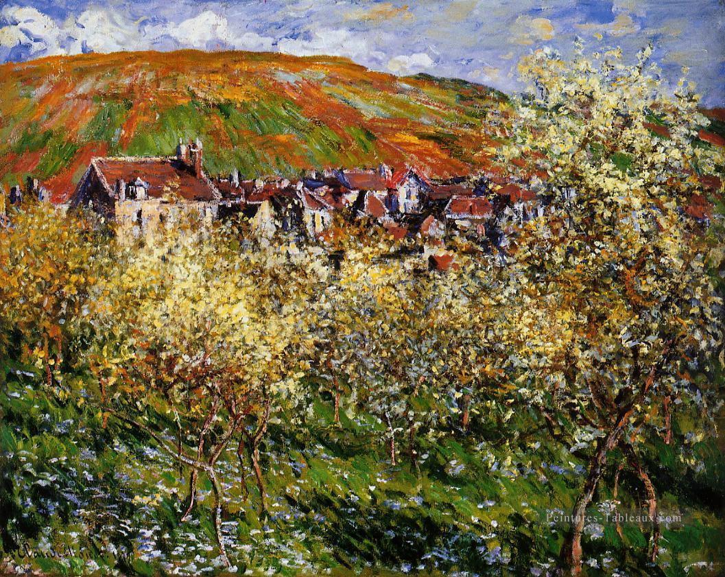 Les pruniers en fleurs à Vetheuil Claude Monet Peintures à l'huile